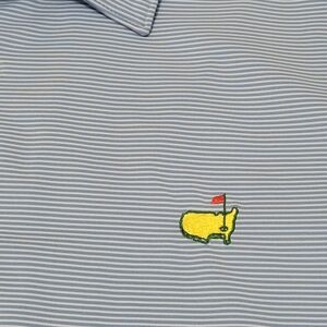 Masters Blue Striped Men Shirt Embroidery XL Mizzen Main FJ Bundle Lot Golf Polo